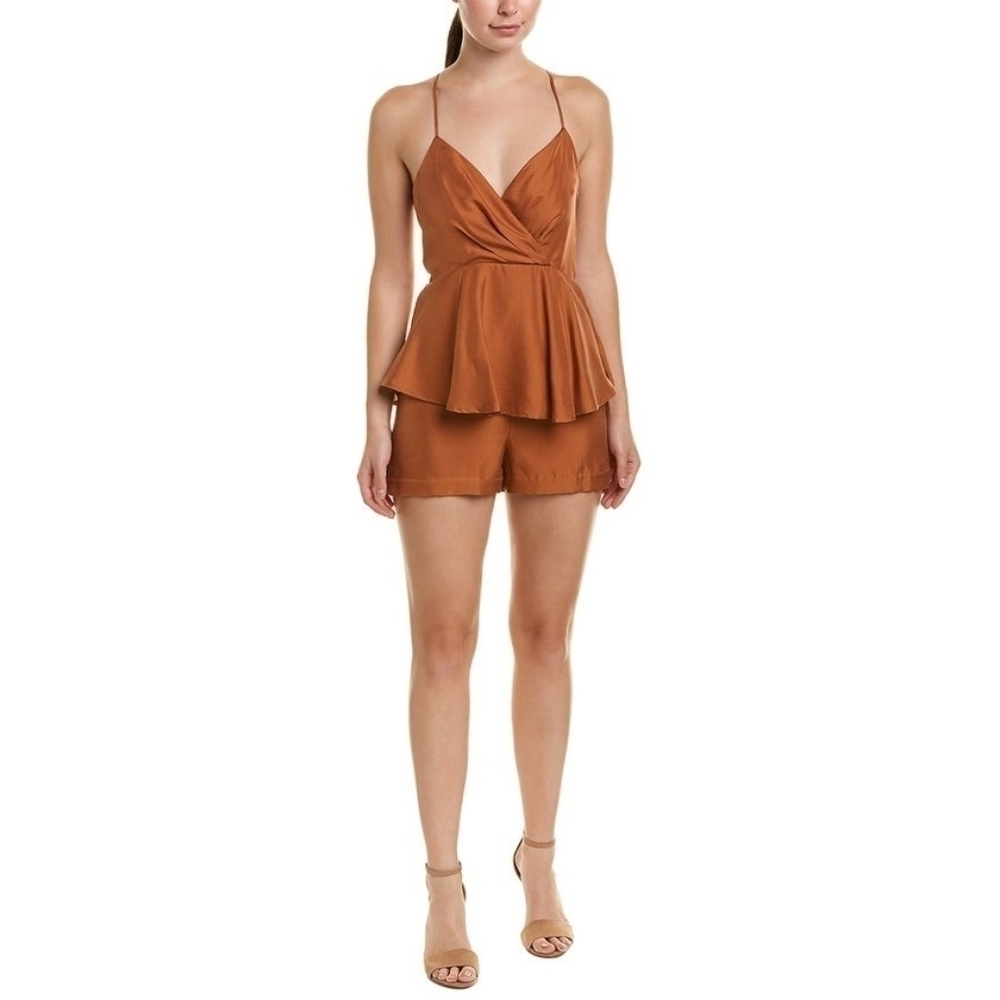 COSETTE Oriana silk peplum romper 2